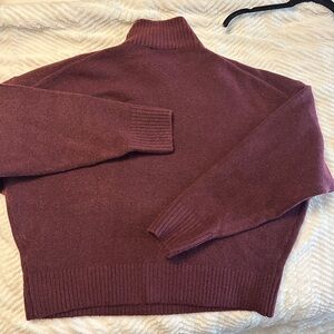 Zara Maroon Turtleneck Sweater
